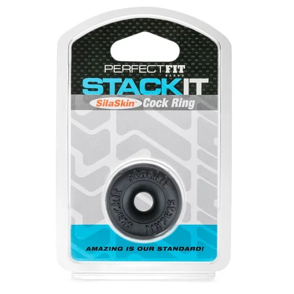 Perfect Fit Stackit SilaSkin Cock Ring - Black