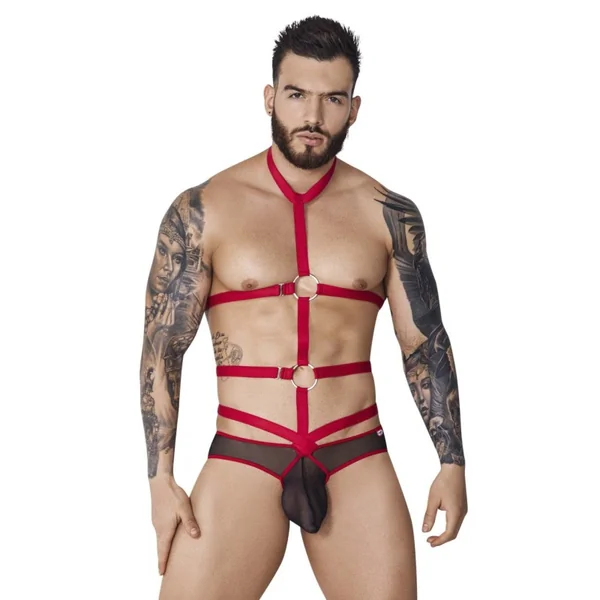 PIK 1084 Lips Harness Briefs Color Red