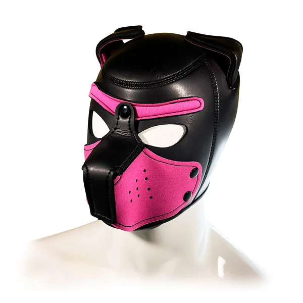 PINK AND BLACK DOG HOOD L