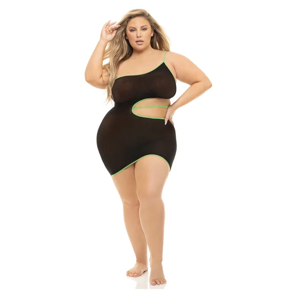 Pink Lipstick All You Need Cut Out Dress Black QN