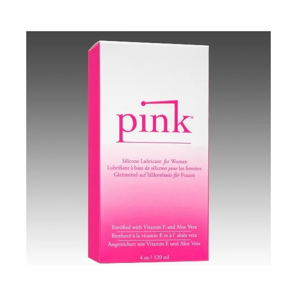 Pink Silicone Lube - 4 oz Glass Bottle