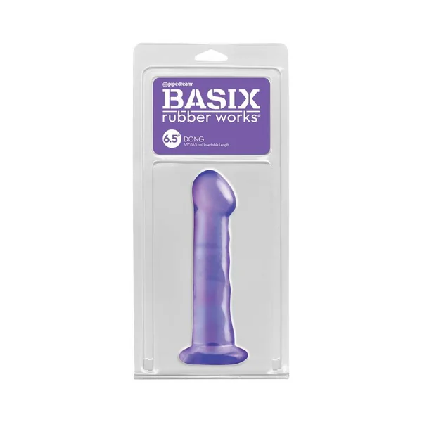 Pipedream Basix Rubber Works 6.5 in. Dong With Suction Cup Purple