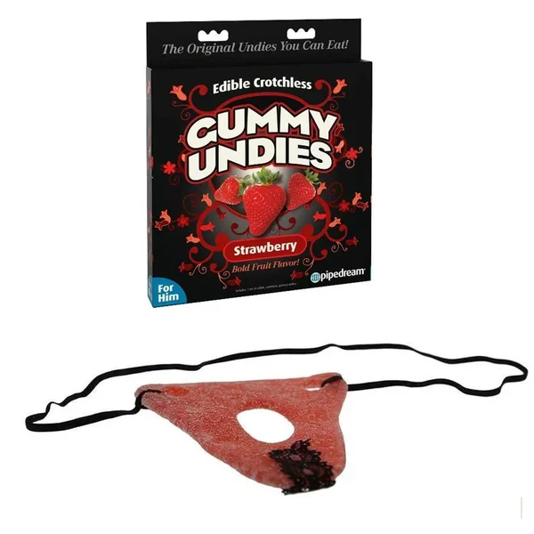 Pipedream Edible Crotchless Gummy Undies For Him Strawberry Flavor