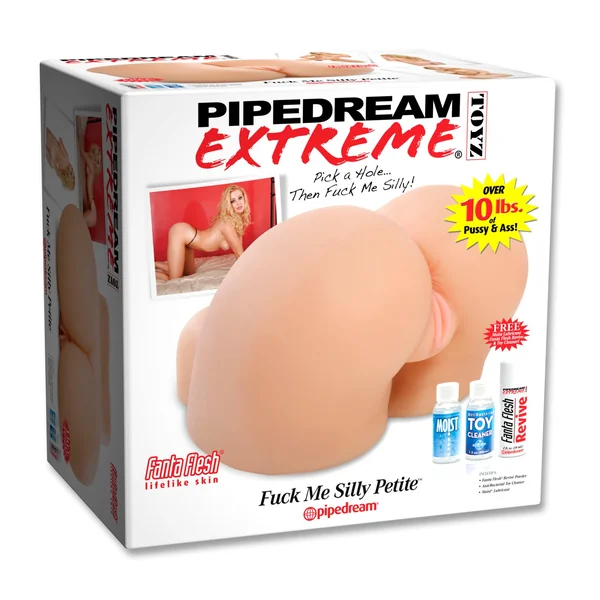 Pipedream Extreme Toyz Fuck Me Silly To Go Petite Fantasy Bubble Butt Mega Masturbator - Butt and Pussy - Vanilla
