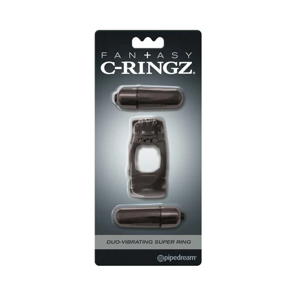 Pipedream Fantasy C-Ringz Duo-Vibrating Super Ring With Dual Bullets Black