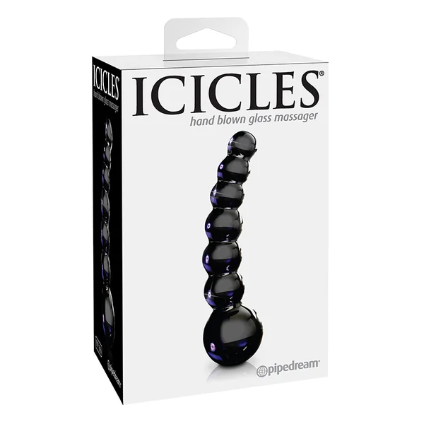 Pipedream Icicles-Unisex Black Glass Dildo