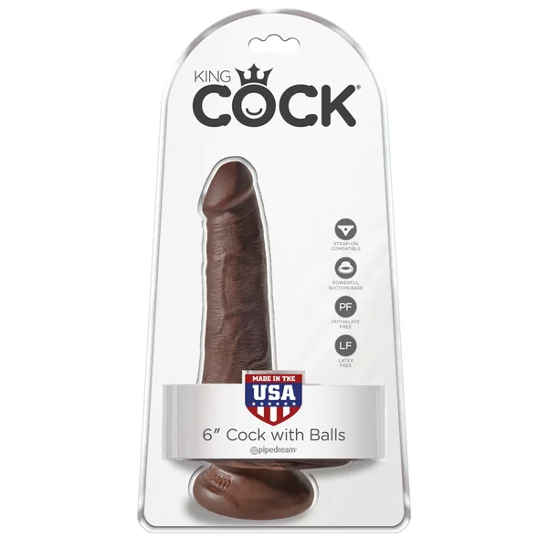 Pipedream King Cock 6″ Cock With Balls Brown