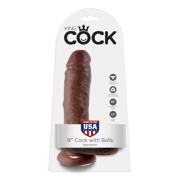 Pipedream King Cock 8″ Cock With Balls Brown
