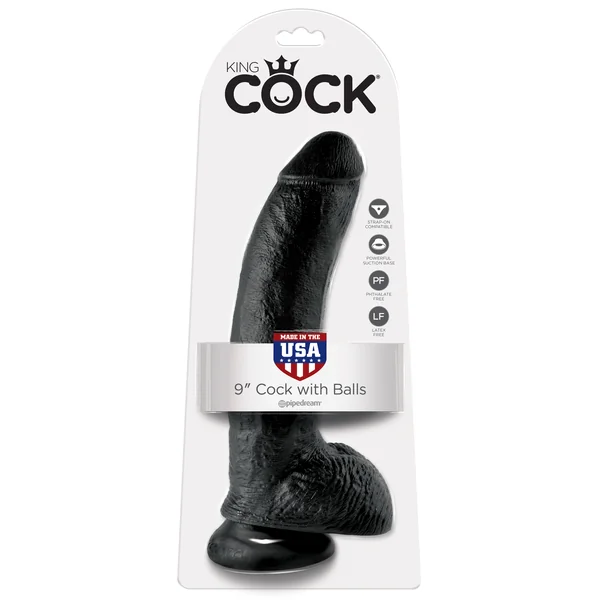 Pipedream King Cock 9″ Cock With Balls Black