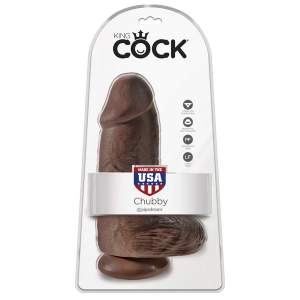 Pipedream King Cock Chubby Cock With Balls Brown
