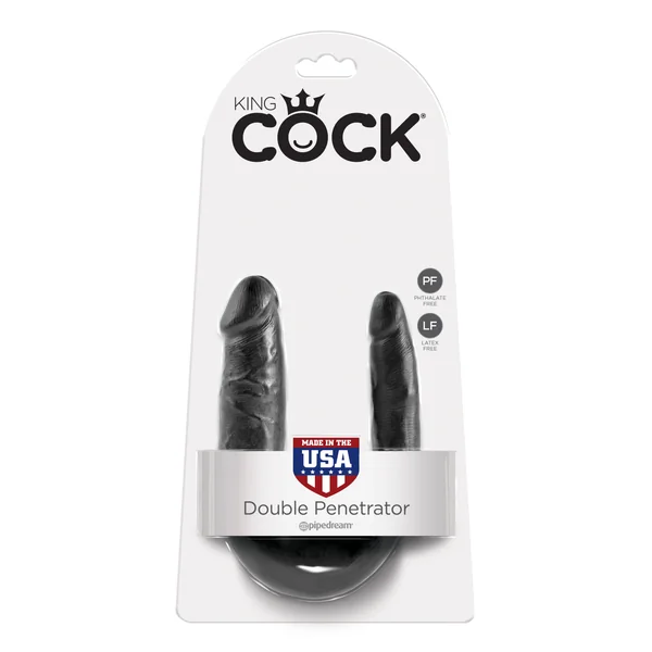 Pipedream King Cock U-Shaped Small Double Trouble Black