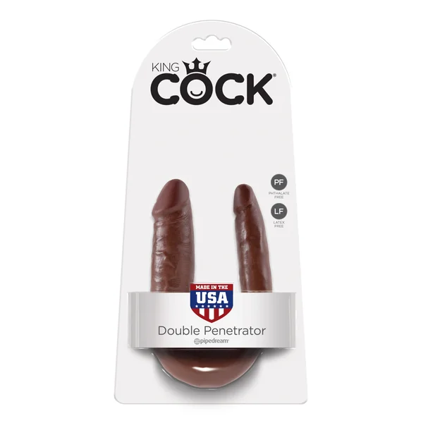 Pipedream King Cock U-Shaped Small Double Trouble Brown