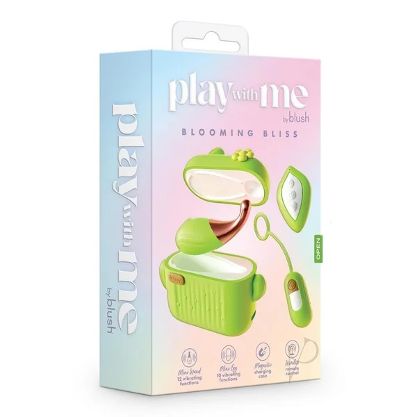 Play with Me Blooming Bliss Rechargeable Silicone Mini Vibrators - Green