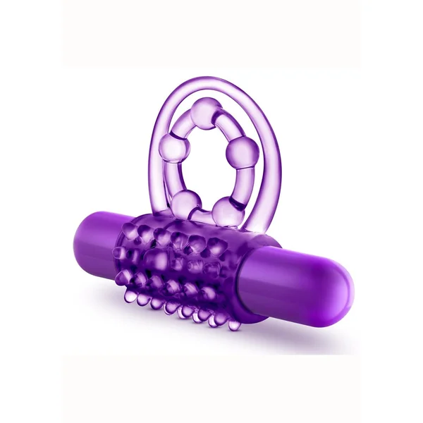 Play With Me The Player Vibrating Cock Ring Waterproof Purple 2.70 Inches