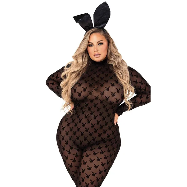 Playboy Bunny Plus Size Sheer Bodystocking