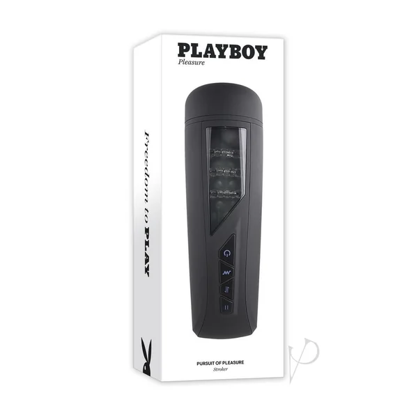 Playboy Pursuit of Pleasure Rechargeable Textured Vibrating Stroker - Black