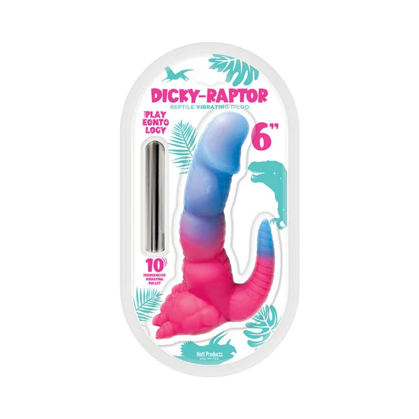 Playeontology Series Dicky Raptor Vibrating Silicone Dildo Multi-Speed 6 inches