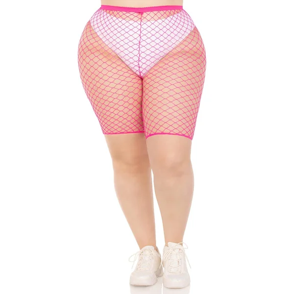 Plus Size Industrial Net Biker Shorts