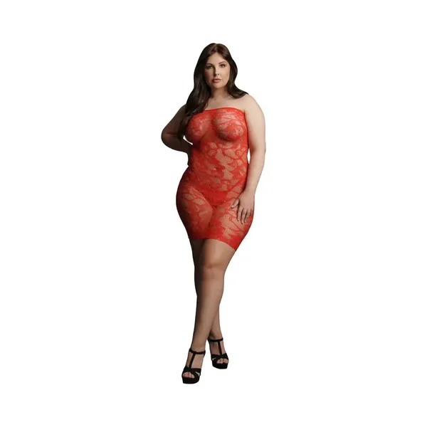 Plus Size Lingerie Valentines Shots Le Desir Star Rhinestone Dress Red Queen Size
