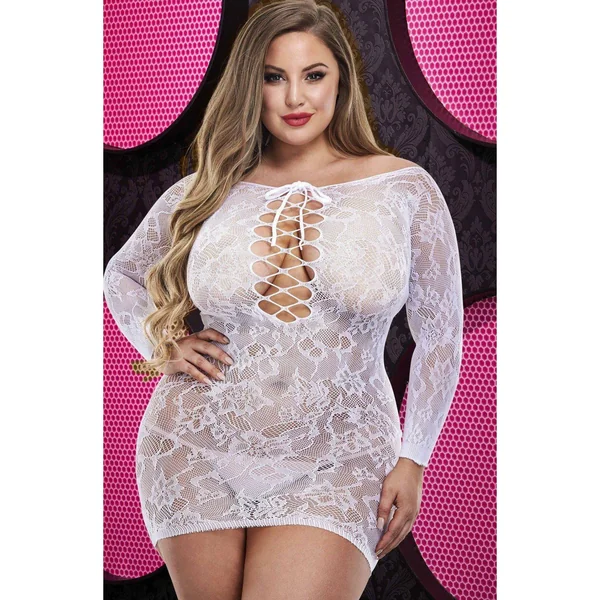 Plus Size Off the Shoulder Mini Dress