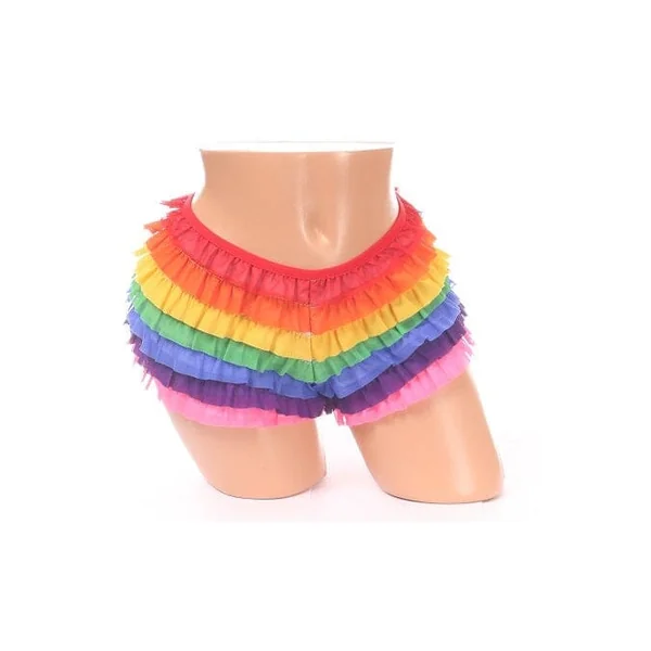 Plus Size Rainbow Mesh Ruffle Panty