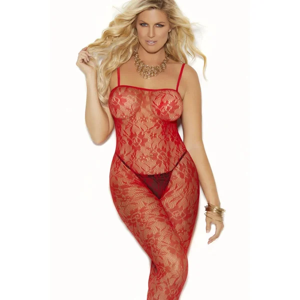 Plus Size Rose Lace Bodystocking