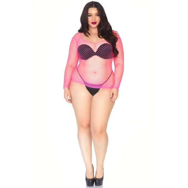 Plus Size Spandex Long Sleeved Net Shirt