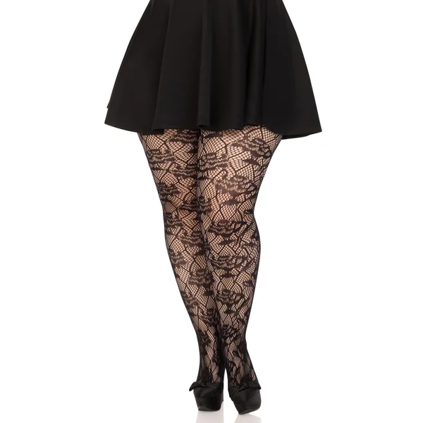 Plus Size Wild Rose Net Tights