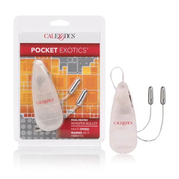 Pocket Exotics Dual Heated Whisper Bullets Vibrator Clear