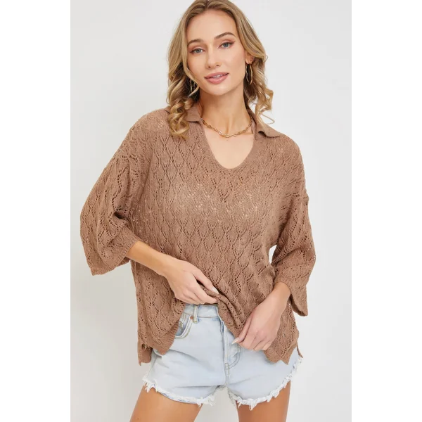 Pointelle Knit Top