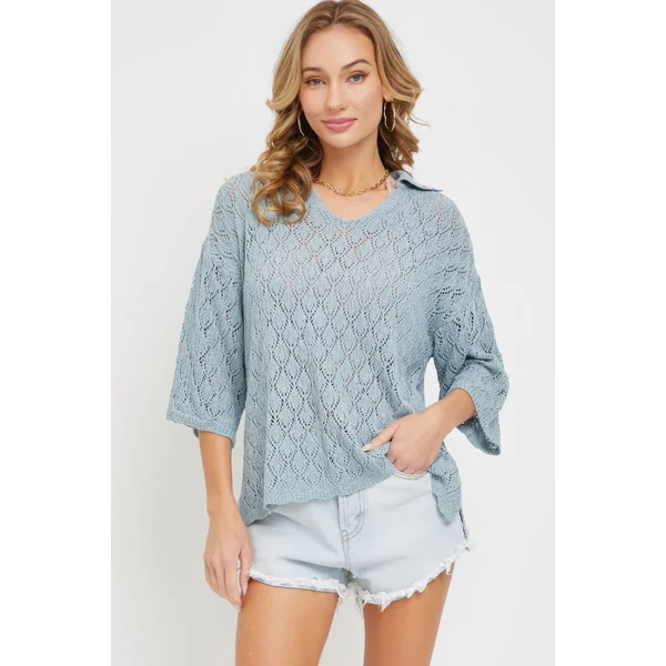 Pointelle Knit Top