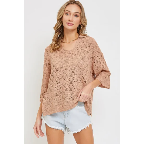 Pointelle Knit Top