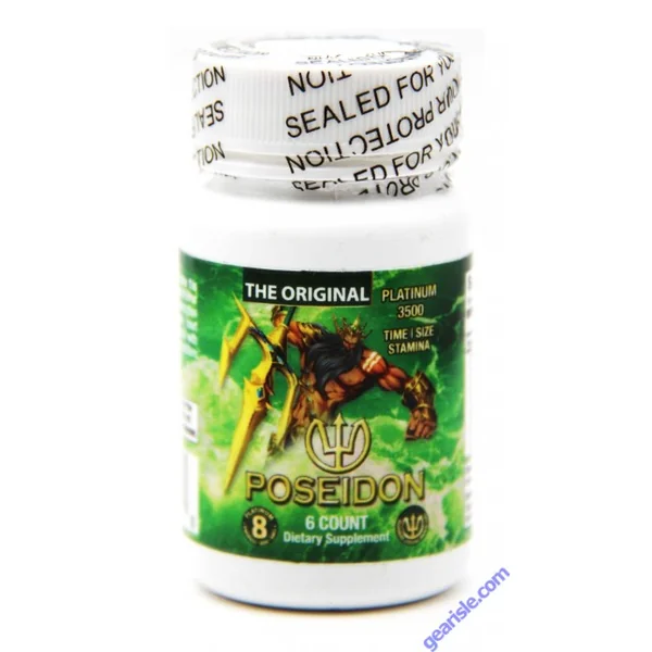 Poseidon Green 6ct Male Enhancement Supplement Bottle
