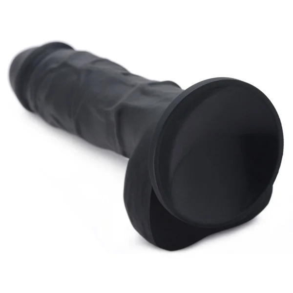 Power Pecker 7 Inch Silicone Dildo With Balls – Black