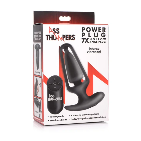 Power Plug 7X Hollow Anal Plug with Remote Control