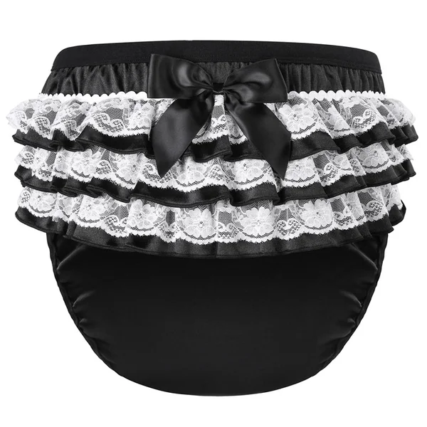 Pretty in Black Satin Adult Training Pants