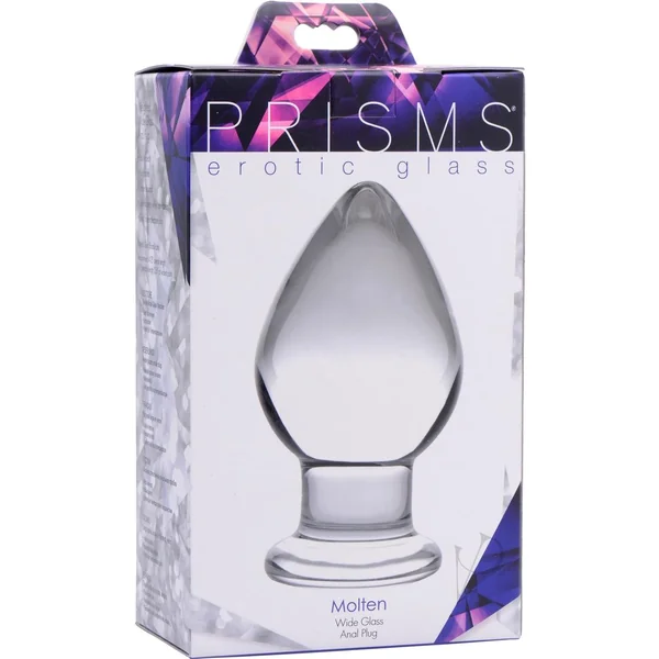 Prisms Molten Wide Glass Butt Plug Clear