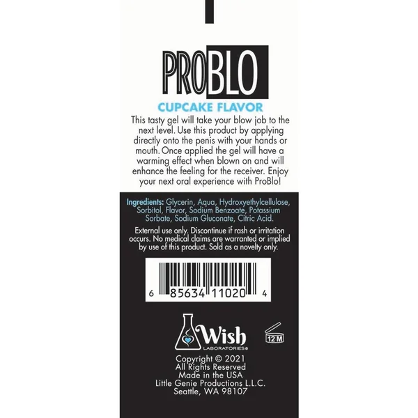 Problo Oral Pleasure Flavored Gel 1.5oz - Cupcake
