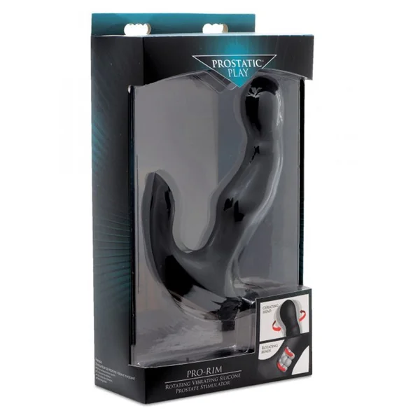 Pro-Rim Rotating Vibrating Silicone Prostate Stimulator w Rotating Beads