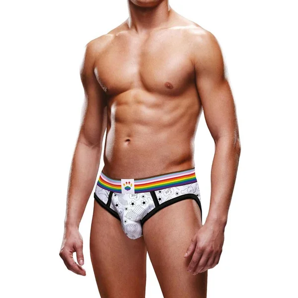 Prowler Pride Love and Peace 3 Brief – Large – Rainbow
