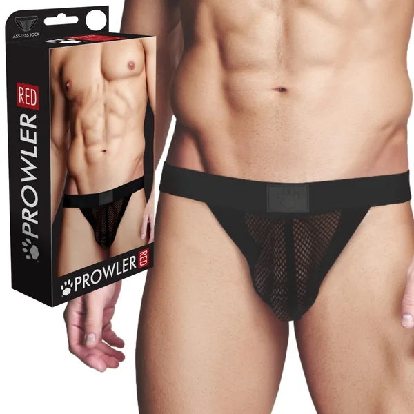 Prowler RED Classic Horny Fishnet Ass-less Sexy Clothing Men’s Jock Strap Underwear