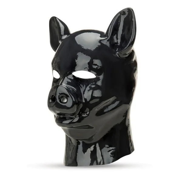 Prowler RED Latex Pig Hood – Black