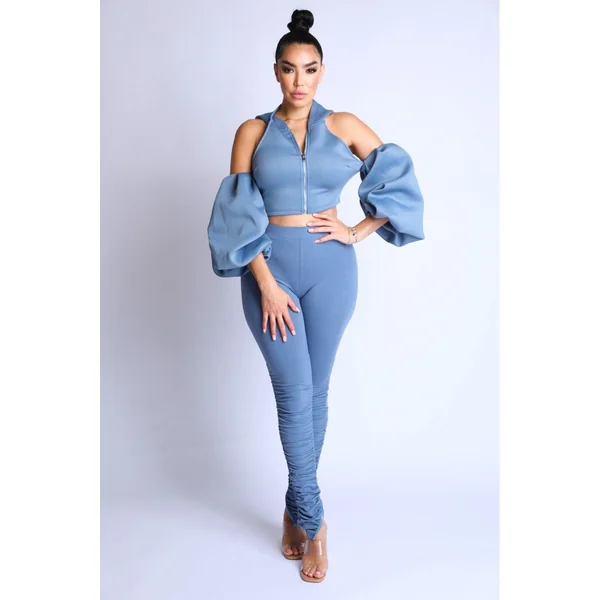 Puff Sleeve Hoodie Set