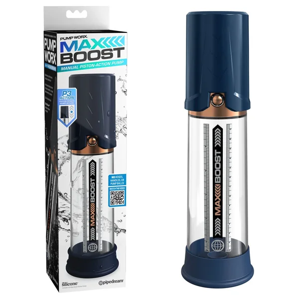Pump Worx Max Boost Penis Pump in Blue