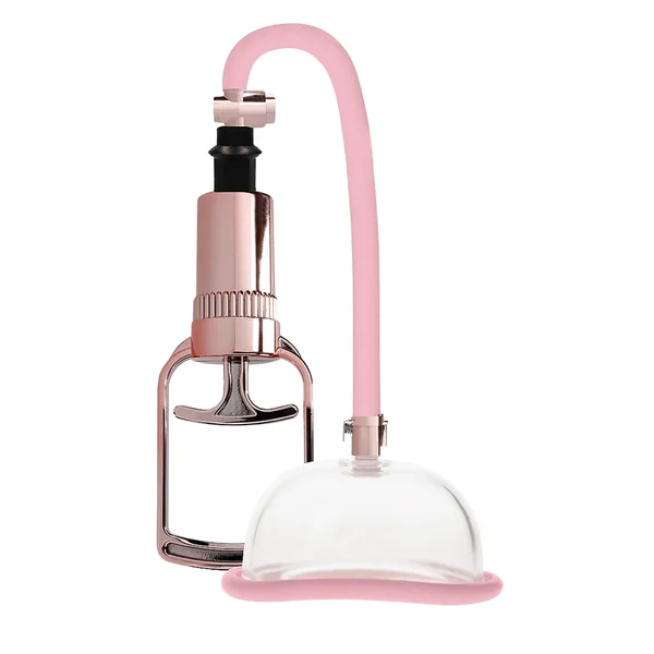 Pumped Rose Gold Pussy Pump with Manual-Release Hand Pump
