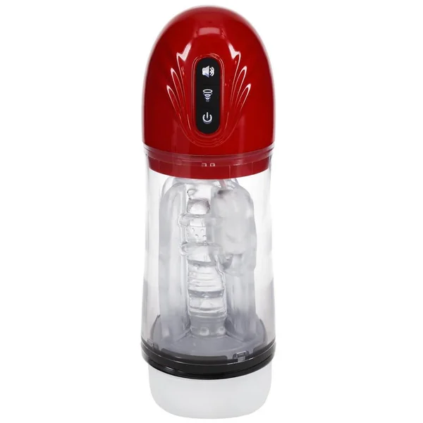 Pumped SonicPull 10 Function Multimedia Enhanced Masturbator – Metallic Red