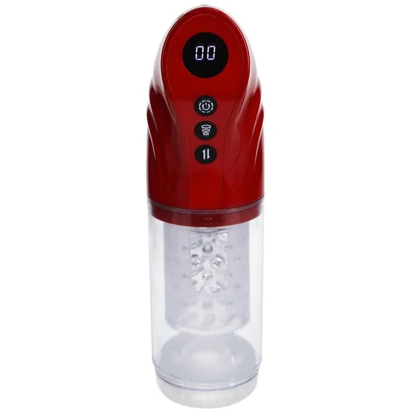 Pumped StrokeMate Multi-Function Rechargeable Masturbator – Metallic Red