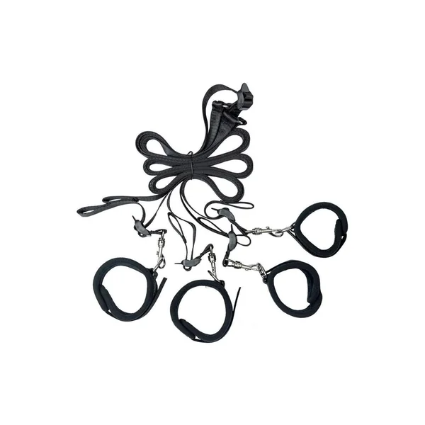 Punishment Bed Restraints (5 Piece Set) – Black