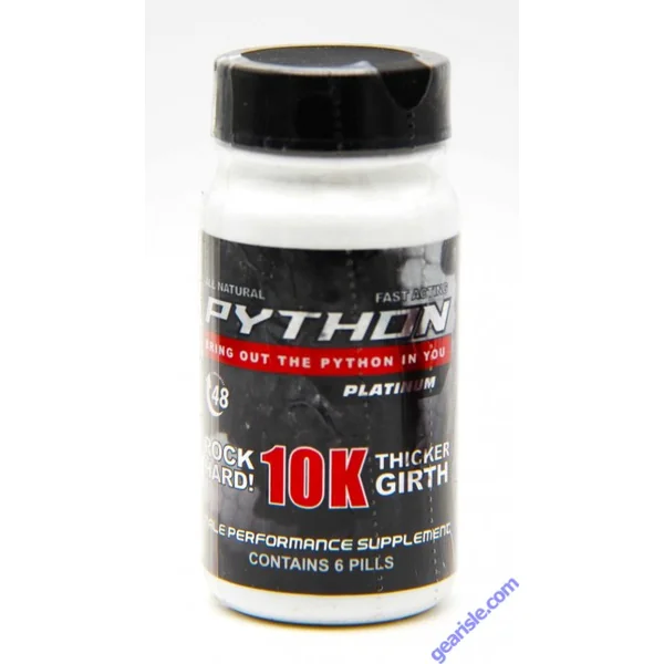 Python 10k 6ct Male Performance Supplement bottle Pill