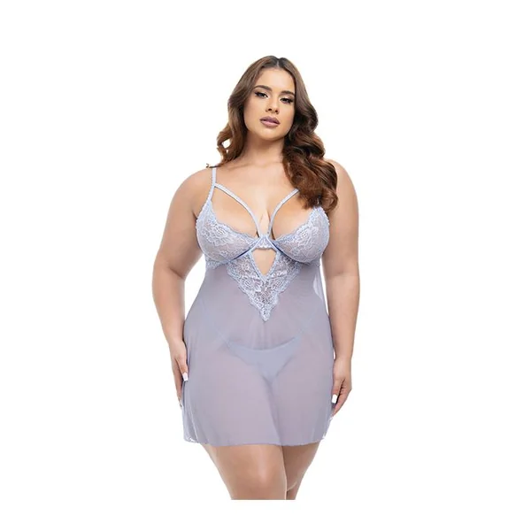 Queen Elsie Sheer Babydoll Brunnera Blue